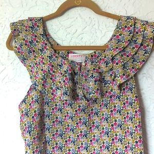 Liberty of London for Target 60s Retro Floral Ditsy Print Ruffle Top Blouse
